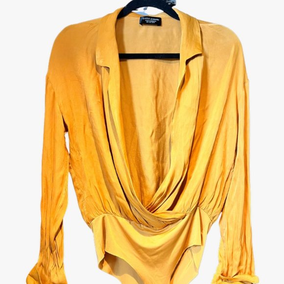 Beautiful Canary Yellow Blouse bodysuit - Picture 1 of 2